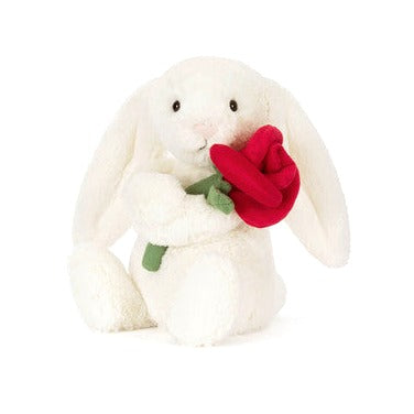 Cream Bunny with Rose