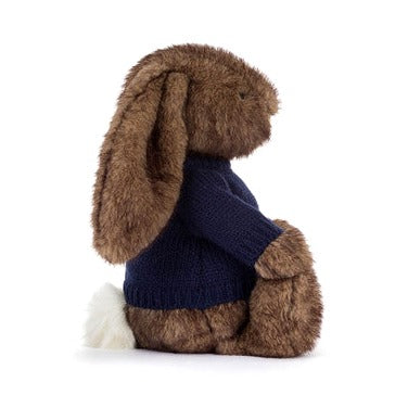Hoppleston Luxe Bunny with Personalised Navy Jumper