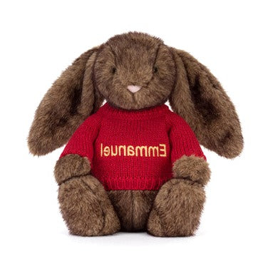Hoppleston Luxe Bunny with Personalised Red Jumper