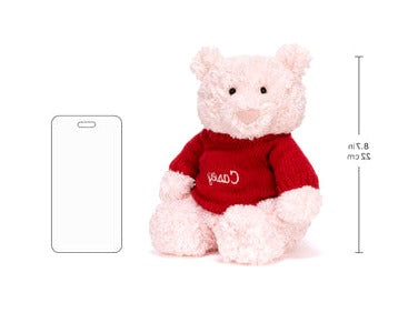 Leola Bear with Personalized Red Jumper