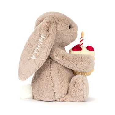 Personalised Bashful Beige Bunny 'Birthday'