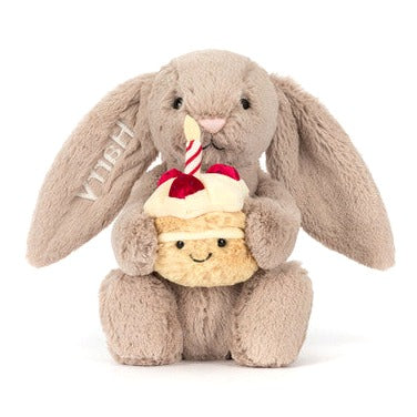 Personalised Bashful Beige Bunny 'Birthday'