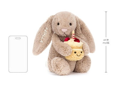 Personalised Bashful Beige Bunny 'Birthday'