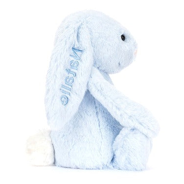 Personalised Bashful Blue Bunny Medium