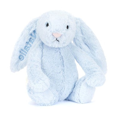 Personalised Bashful Blue Bunny Medium