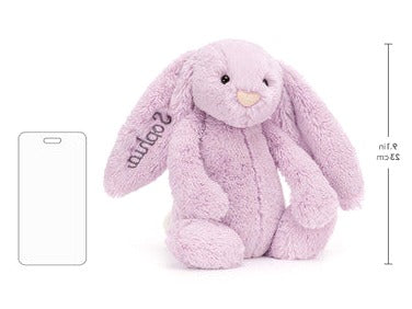 Personalised Bashful Lilac Bunny Medium
