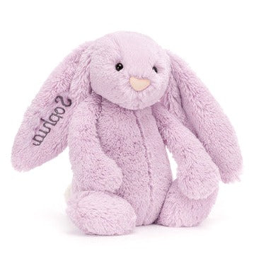 Personalised Bashful Lilac Bunny Medium