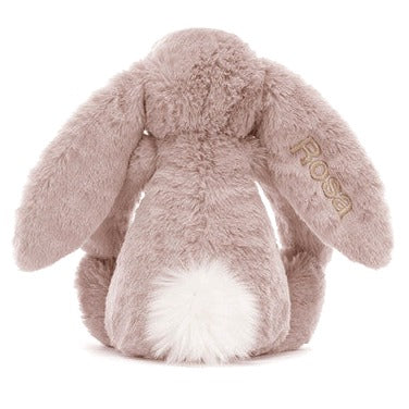 Personalised Bashful Luxe Bunny Rosa Medium
