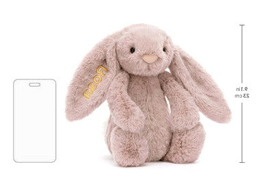 Personalised Bashful Luxe Bunny Rosa Medium