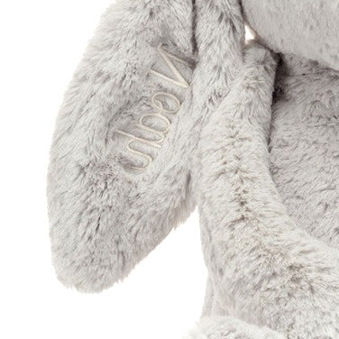 Personalised Bashful Silver Bunny Huge