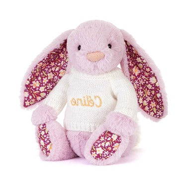 Thistlepop Blossom Luxe Bunny with Personalised Cream Jumper