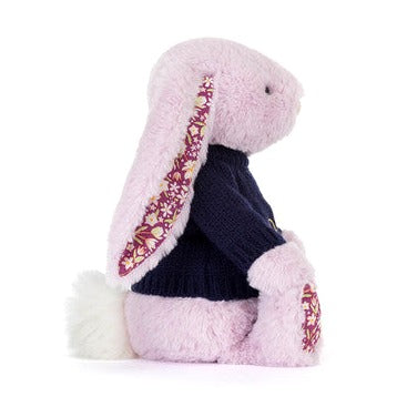 Thistlepop Blossom Luxe Bunny with Personalised Navy Jumper