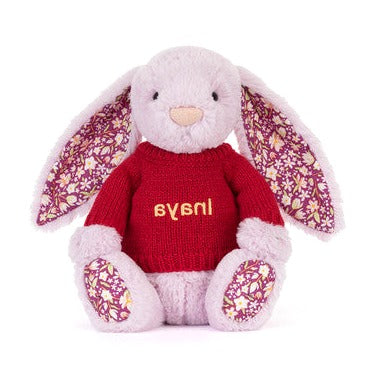 Thistlepop Blossom Luxe Bunny with Personalised Red Jumper